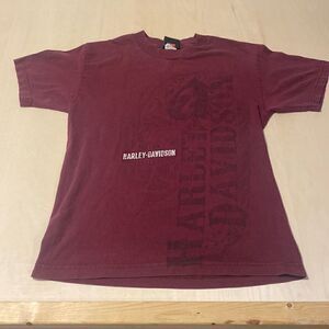 Harley Davidson t‎ shirt Rapid city SD Maroon  Size S